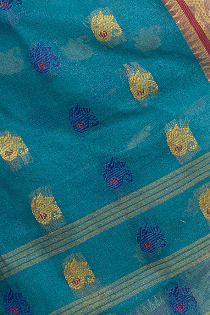 See Green Pure Cotton HasFul Tant Saree (789)